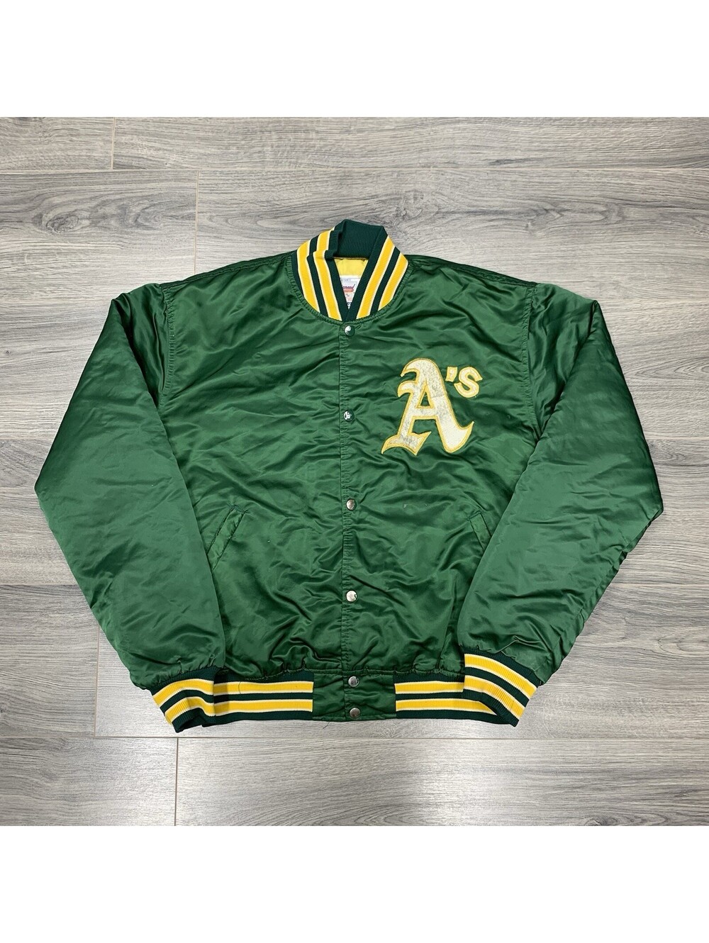 Vintage 1980S Starter Oakland Athletics Satin Jacket XL Rare Men’s Green MLB